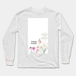 Happy Easter floral design Long Sleeve T-Shirt